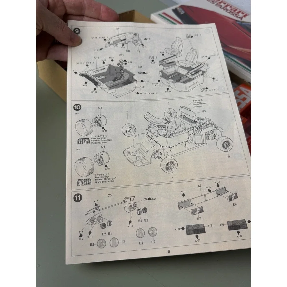 Tamiya Ferrari Testarossa 1/24 Model Kit 24059 Partially Built Engine Complete